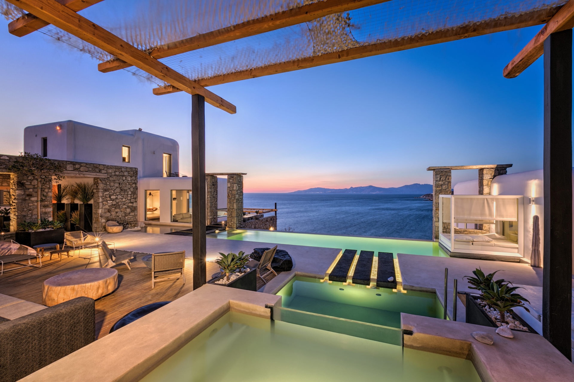 UltraLuxury Mykonos villa Tennis Court & SeaViews