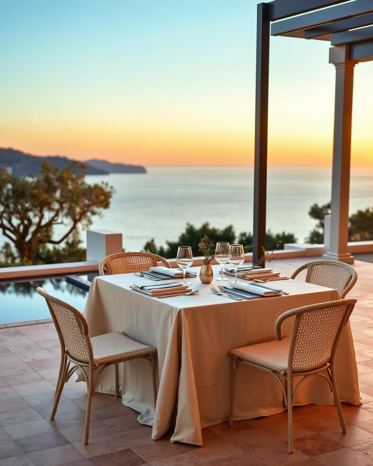 Sea-view dining terrace